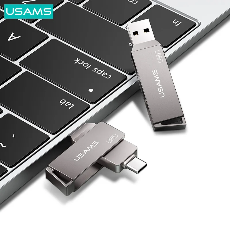 USAMS Usb Flash Drives Bulk Cheap 16gb 32gb 64gb 126gb Pet Flash Drive Type c Otg Flash Drive