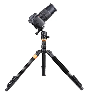 QZSD-Q555B Aluminum Video Camera Tripod Stand Lightweight Tripod for Travel DSLR Camera Stand with Damping Ball Head detail image