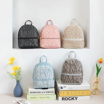 2022 Summer letters pu leather backpack girls mini school back pack women crossbody shoulder bags wholesale