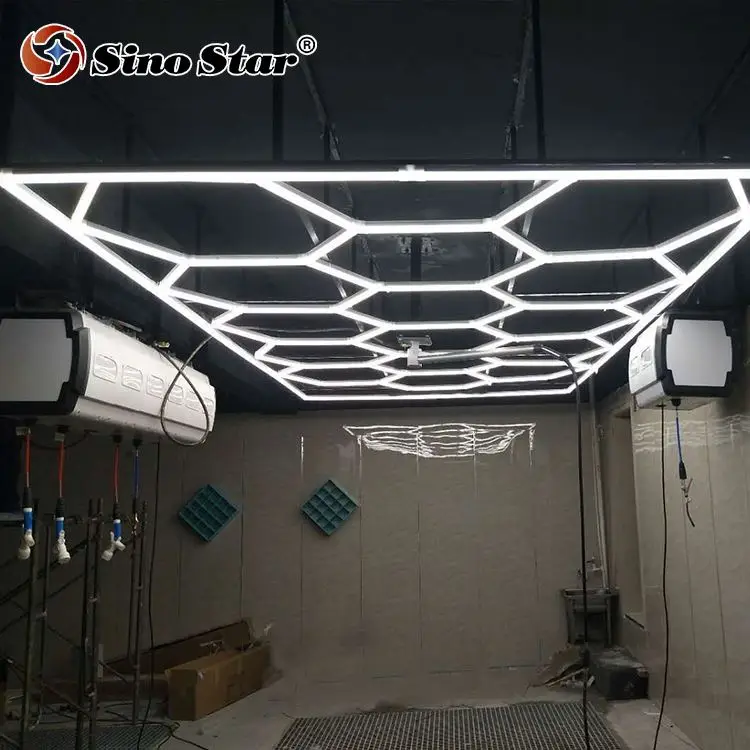 Plafonnier LED hexagonal pour garage automobile – BAREG Detailing