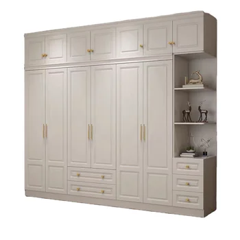 European Wardrobes With Dressing Table MDF Melamine Cupboard Wardrobe 6 Doors Modern Bedroom Eco-Friendly Large Closet