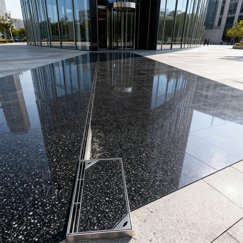 Drainage ditch in commercial area