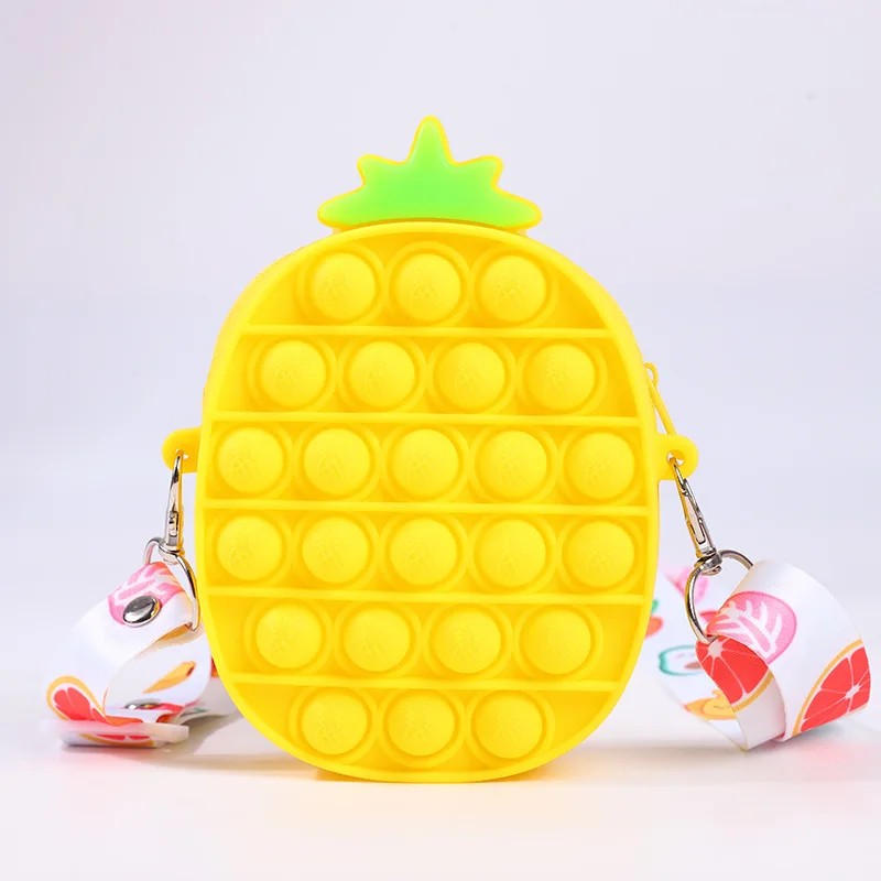 ZANY BRAINY Pop it Pineapple Bags for Girls Fidget Purse, Pineapple Pop It  Sling Bags/Purse for Girls, Kids