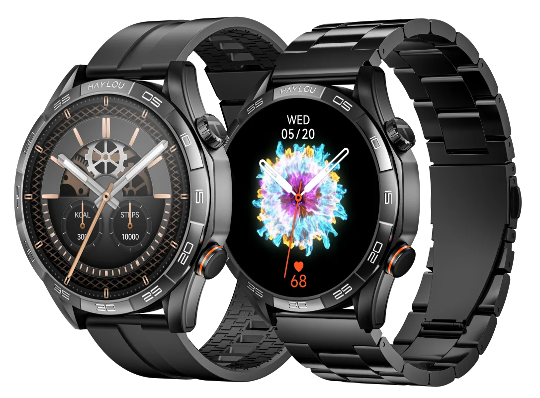 HAYLOU Solar 5 Smart Watch 1.58\" AMOLED Display 60Hz High Refresh Rate Bluetooth Calling IP68 Waterproof Touch Screen IOS
