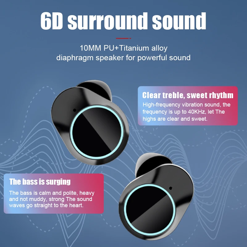 Металлические TWS-наушники G02 Pro, беспроводные наушники с внешним аккумулятором на 3350 мАч, аудионаушники Inalambricos IPX7, водонепроницаемые наушники типа c со светодиодным дисплеем