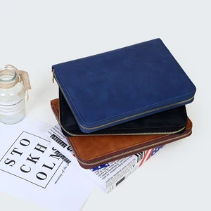 Wholesale Loose-leaf Zipper Bag Notebook Stationery Wallet Style Multi Function Business Manager Clip Zipper Bag Binder