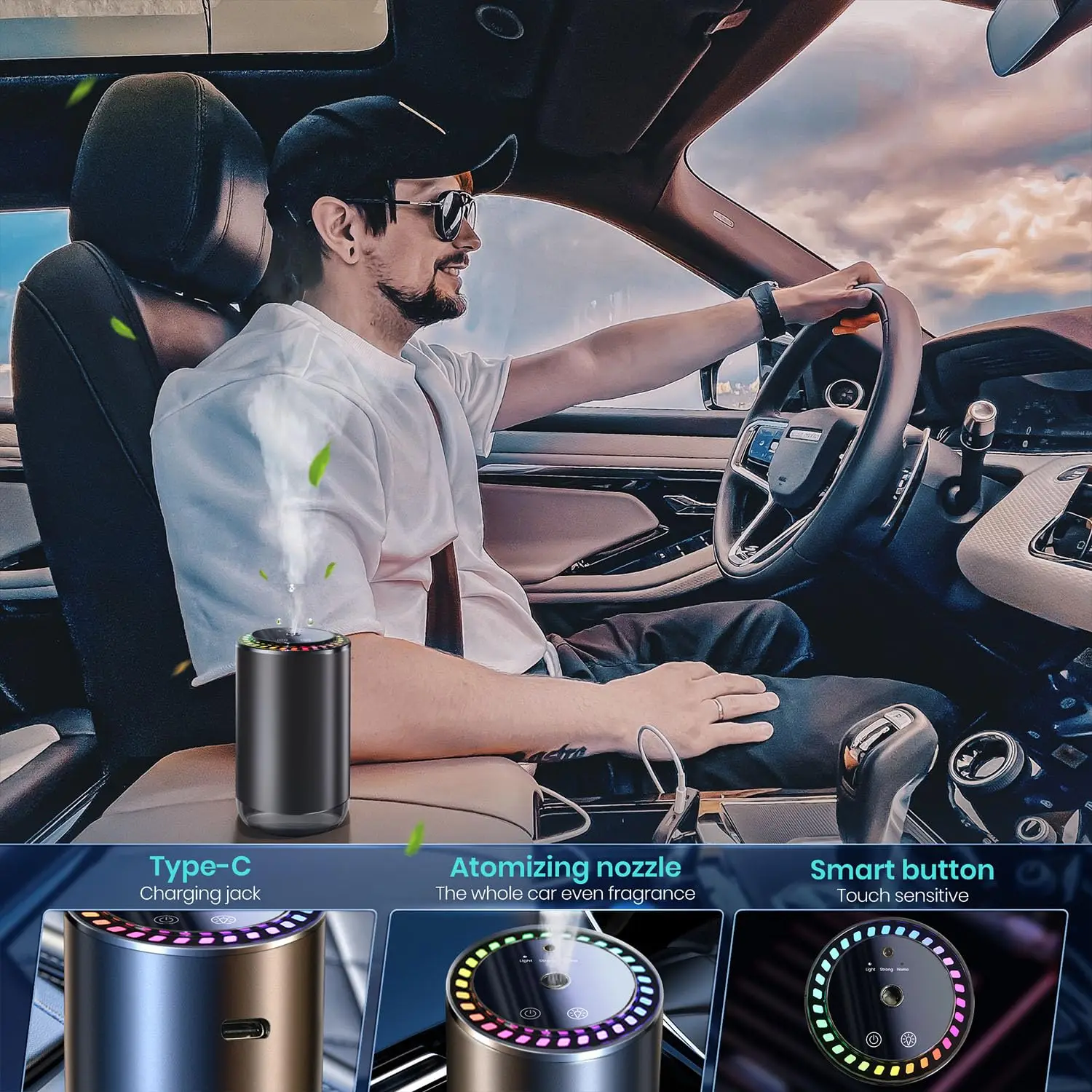 Custom Logo Portable Car Air Freshener Automatic Metal Aroma