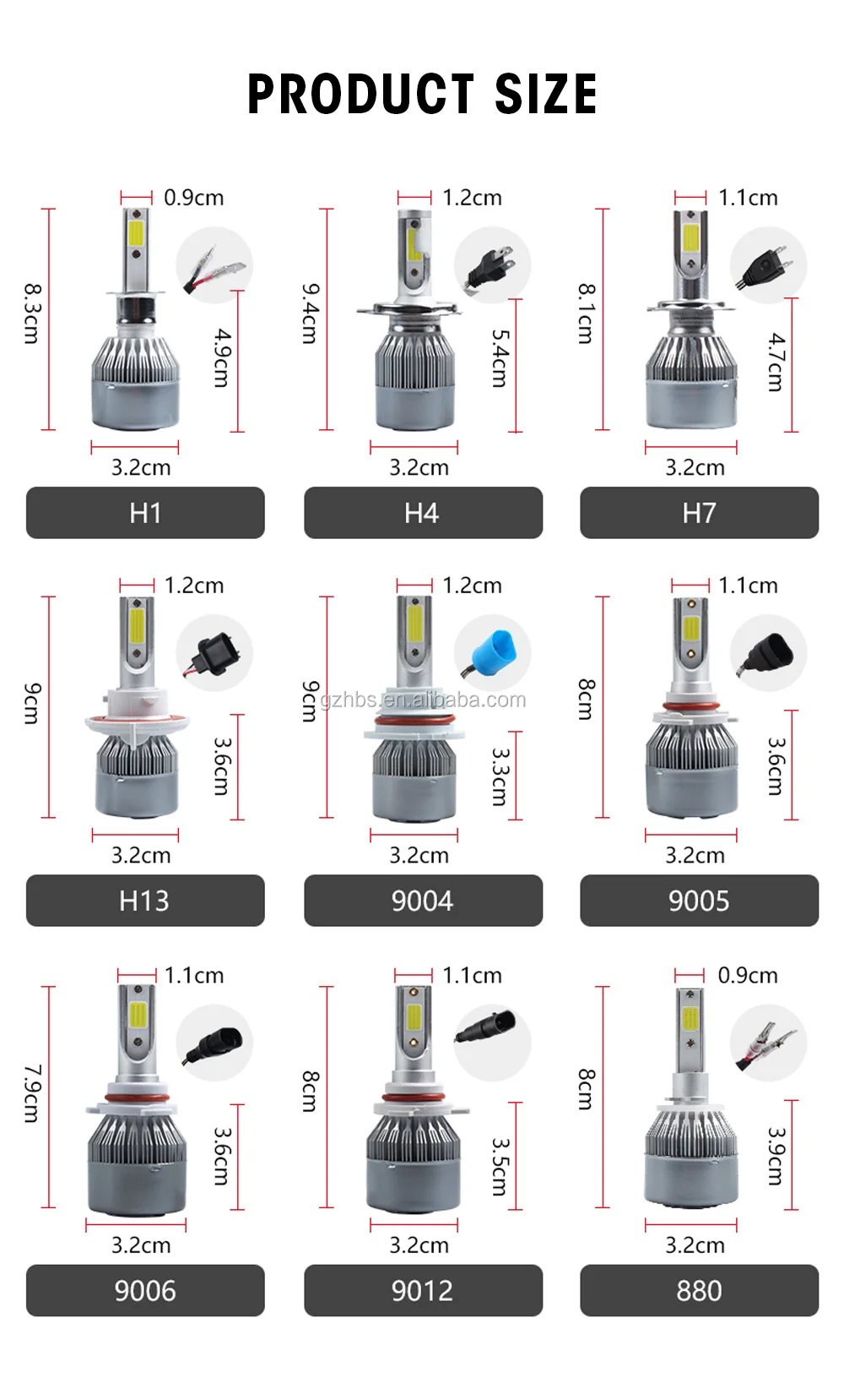 C6 H11 H4 H7 Headlight 36w Auto Led Light for Cars