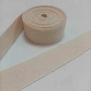 Wholesale high quality eco-friendly plain 100% cotton ribbon tape for bag