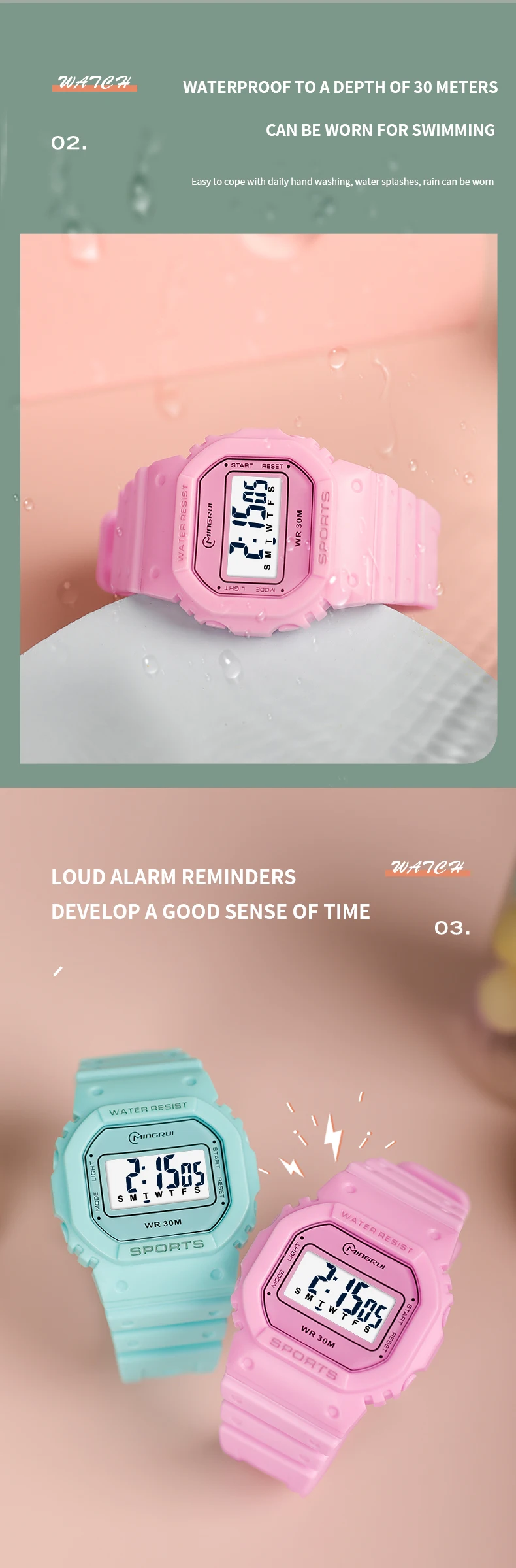 Kids Digital Watch For Girls Boys,children Watches Waterproof  Multi-functional Wristwatches With Alarm/stopwatch(blue) | Fruugo KR