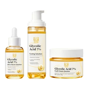 Private Label Glycolic Acid 7% Vitamin C Whitening Anti-aging Face Serum  Set for Face Dark Spot Removal All Skin Types