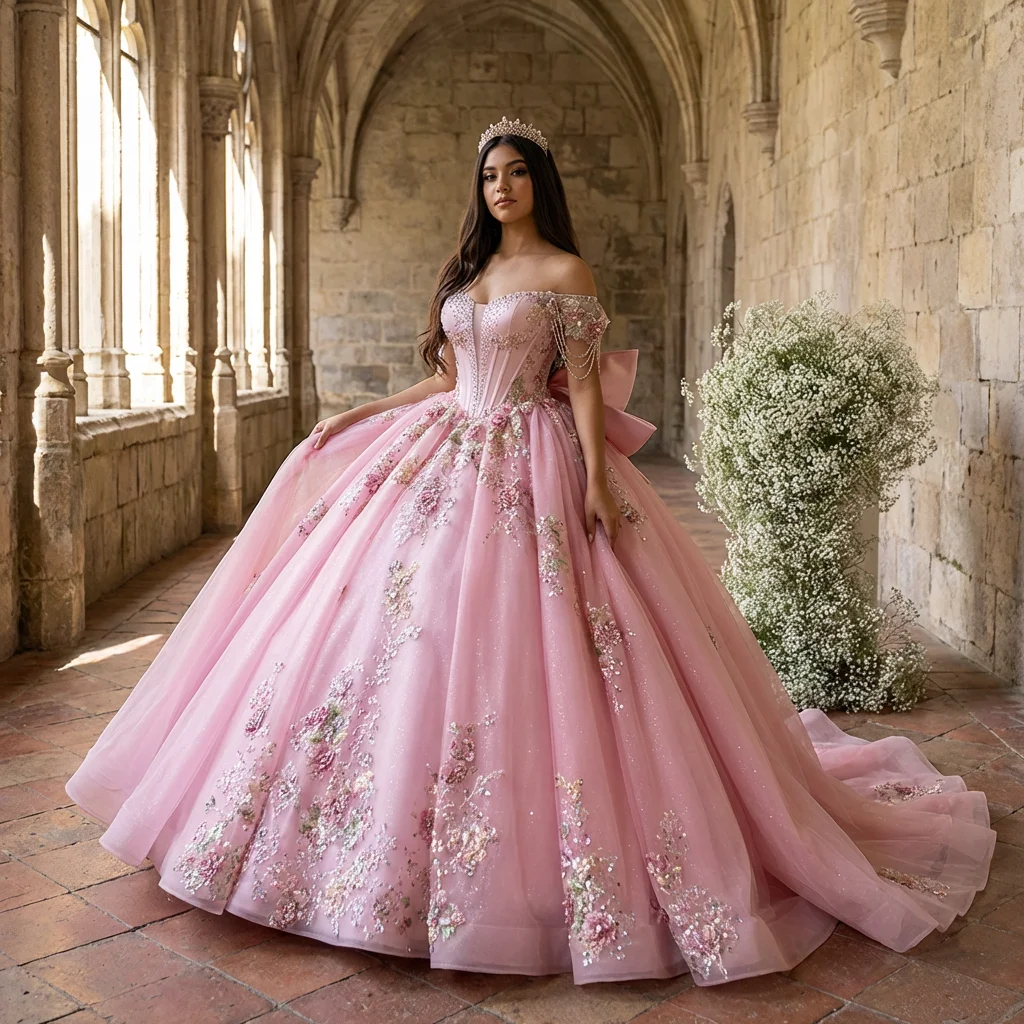 strapless open back dress Princesa PR30158 Long Quinceanera Dress– PromGirl main image 0