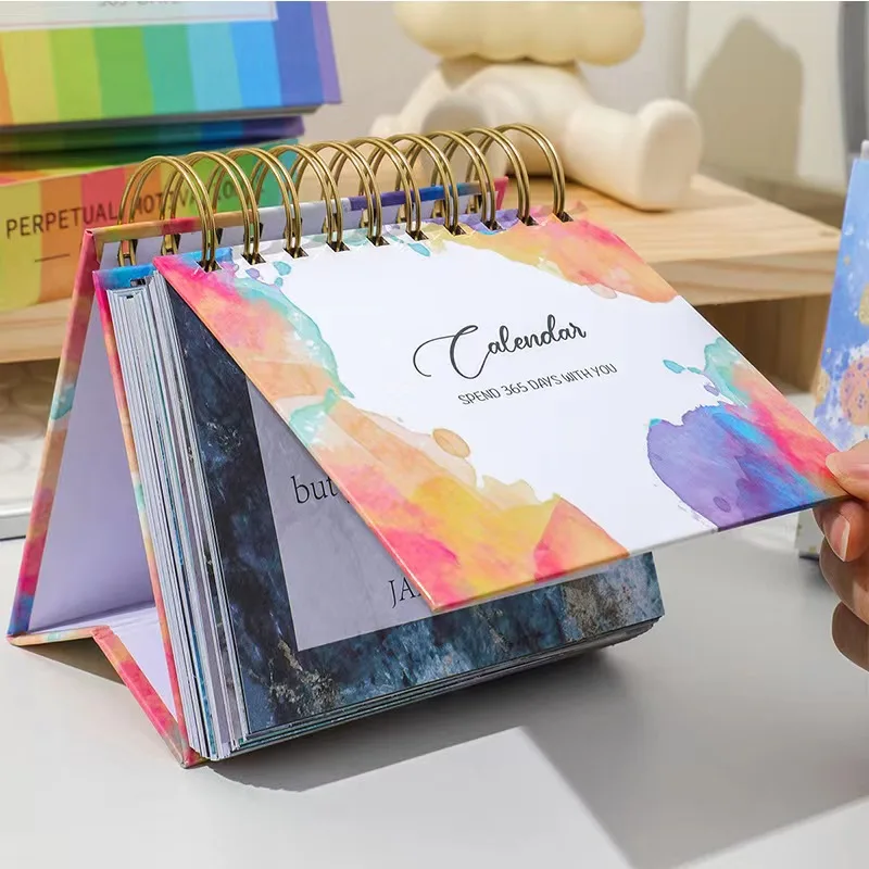 High Quality Customized A5 Flip Desk Calendar Inspirational Quotes 365 Days Perpetual Calendar