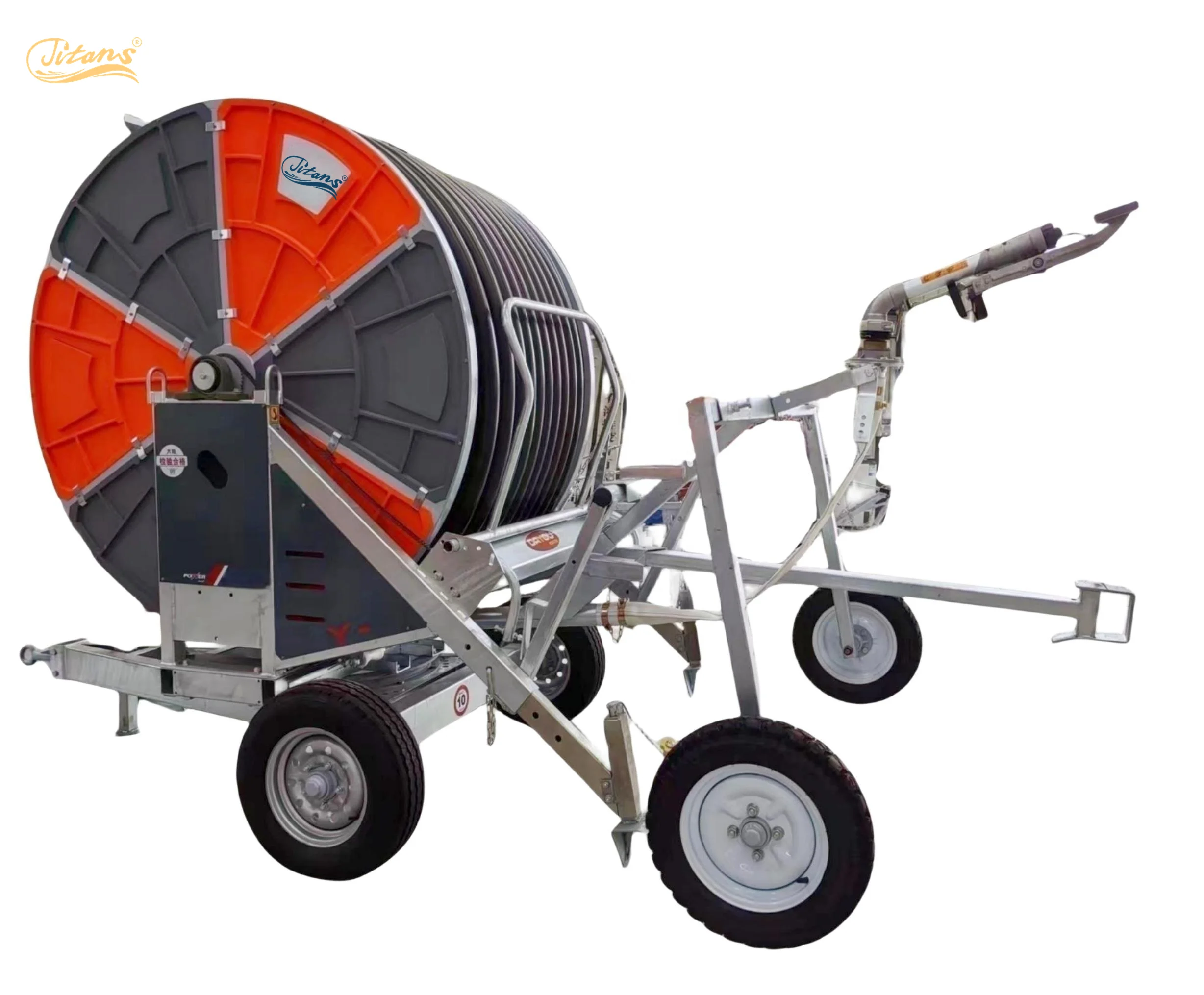 hose reel irrigation machine with travelling