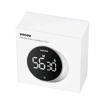 VOCOO Digital Kitchen Timer, Magnetic Countdown Countup Timer with Large  LED Display, Easy for Cooking and for Seniors and Kids to Use -  White(Battery