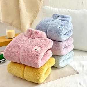 New Style Coat - Boys' and Girls Fall and Winter Fleece-protected Warm Top with Stand-up Collar and Double-sided Fleece Exterior