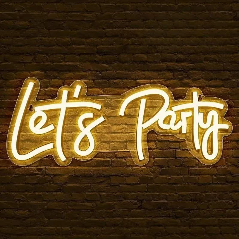 Enseigne néon personnalisée Let's Party Cadeau de mariage et d'anniversaire Décoration murale à LED pour la maison, jusqu'à ce que la mort nous sépare