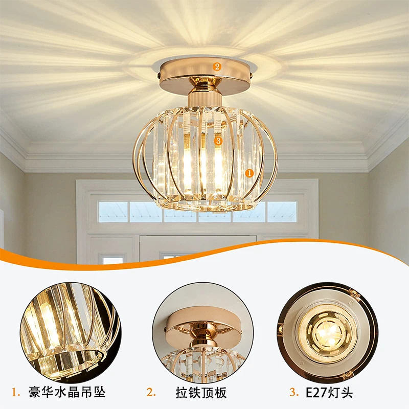 Modern Hallway Corridor Chandelier Lighting Modernrestaurantlamp Fixtures Crystal Ceiling Lampbarsign Crystal LED Living Room