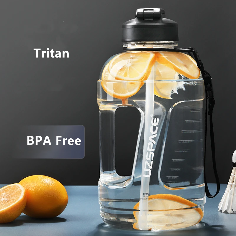 Wholesale 1500ml UZSPACE Tritan Leakproof Plastic Drinking Water Bottle Bpa  Free With Straw Manufacturer and Supplier