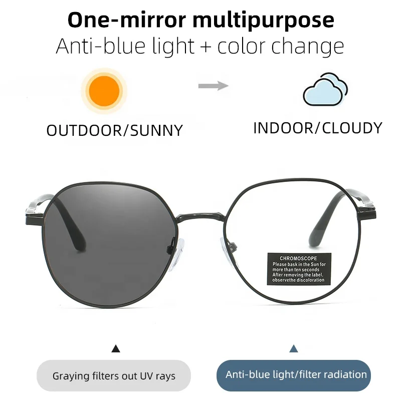 Photochromic Anti Radiation Eyeglasses for Men Women