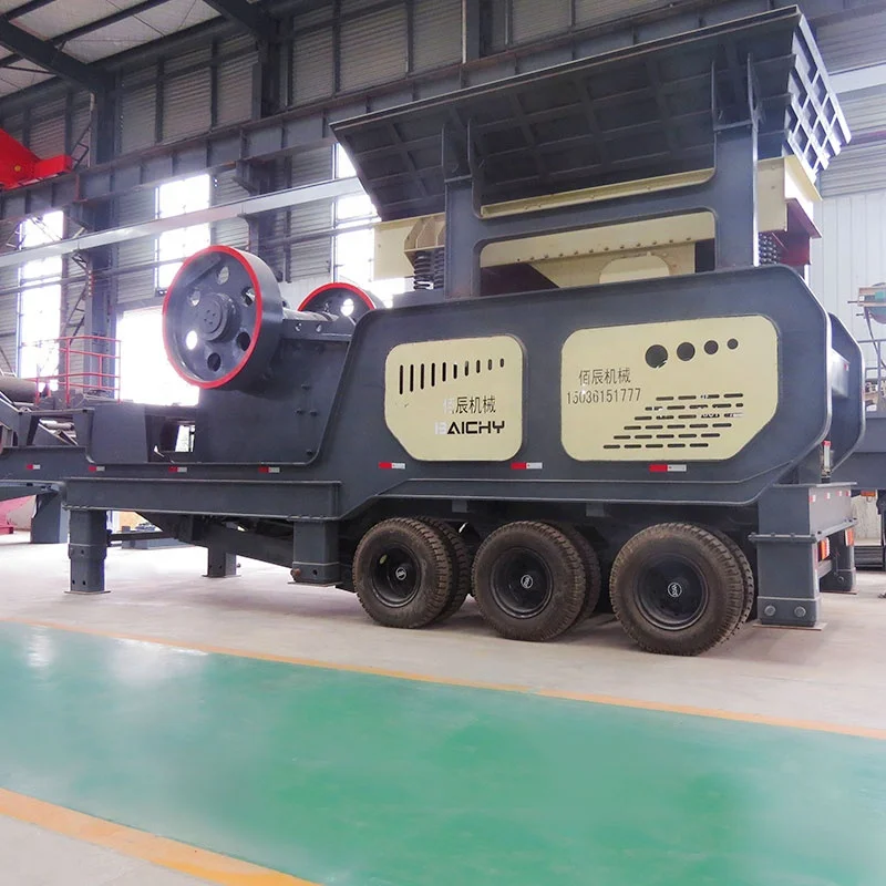 Quarry Wheel Type Mobile Stone Crushing Plant Price Complete Portable Rock Crushing Unit Mobile Jaw Crusher for Mining Ore