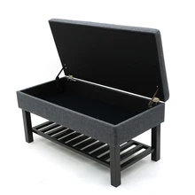 Ottoman Space Saving Lving Room Furniture Set Large Storage Step Stool Chair Bench Wholesale Fabric Home Stool