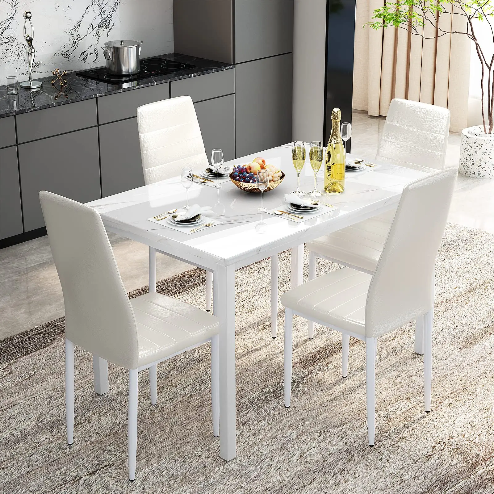 2023 Hot Sale OEM/ODM Tavolo Da Pranzo White Dining Table Set