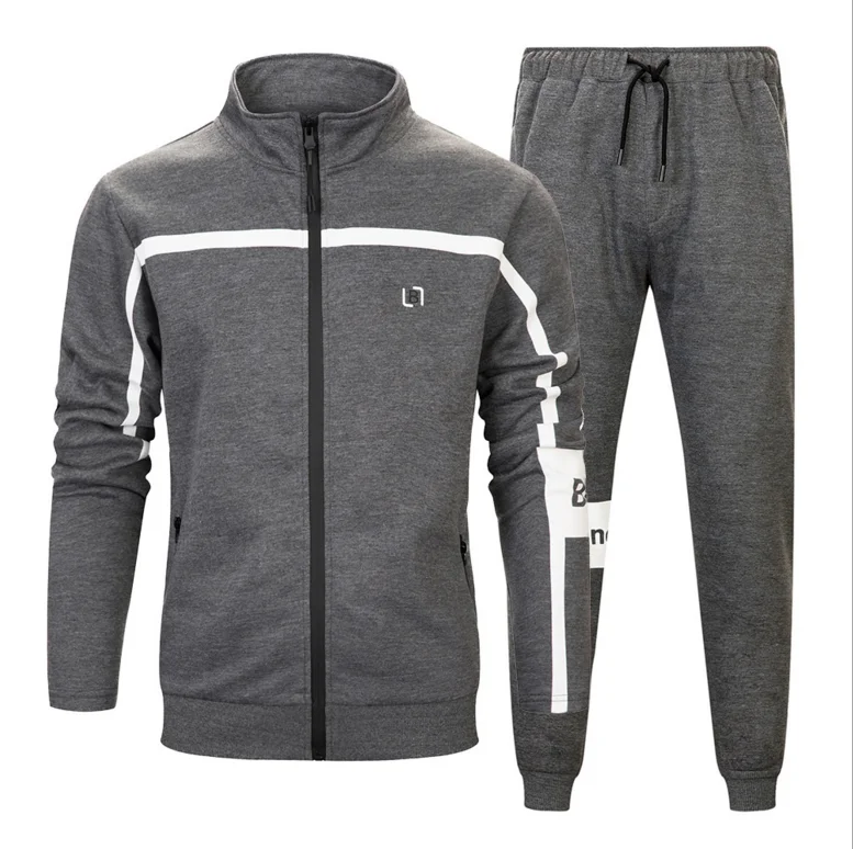 new design vintage tracksuit cheap slim fit fitness mens track