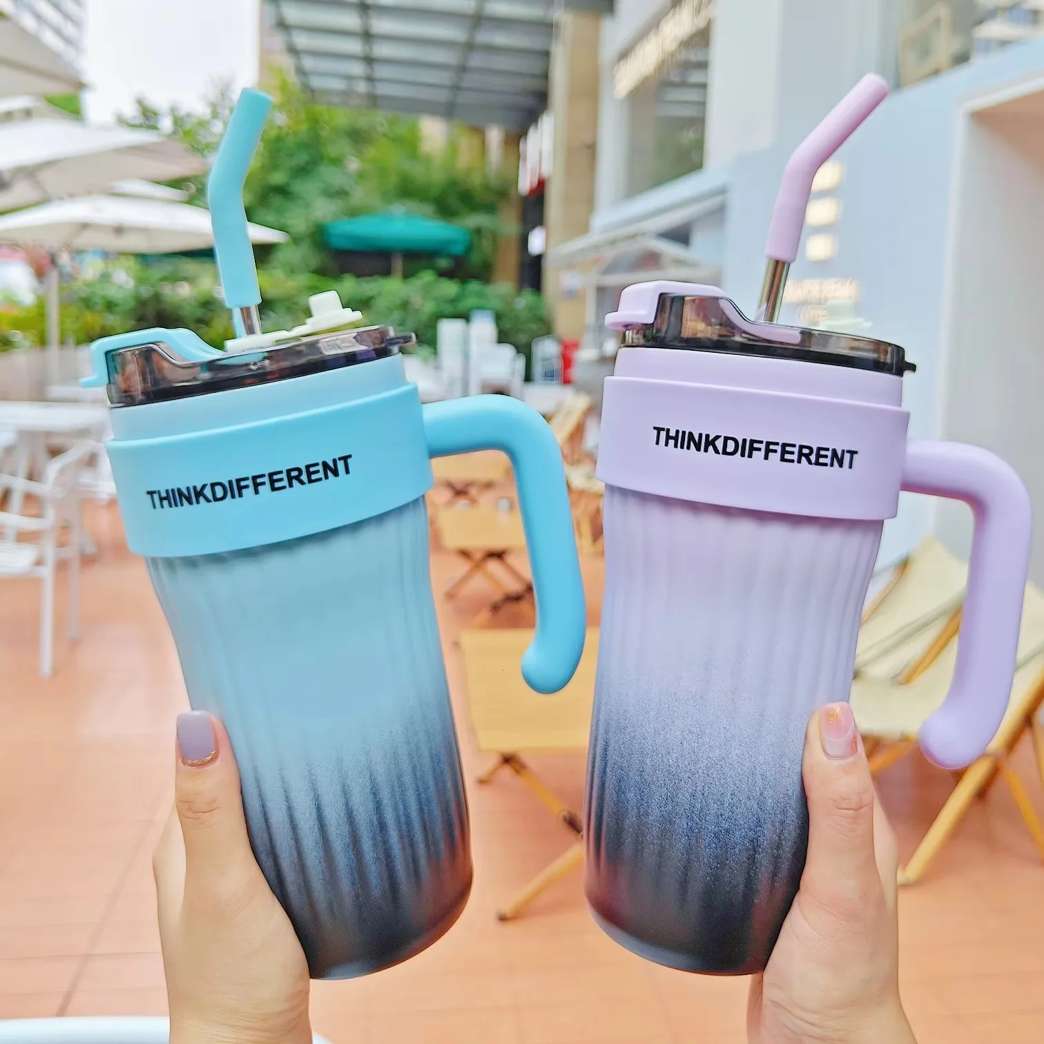 2024 New 304 Stainless Steel Thermos Cup Creative Vacuum Portable Car  Sports Water Bottle Student Cup Thermos Cup