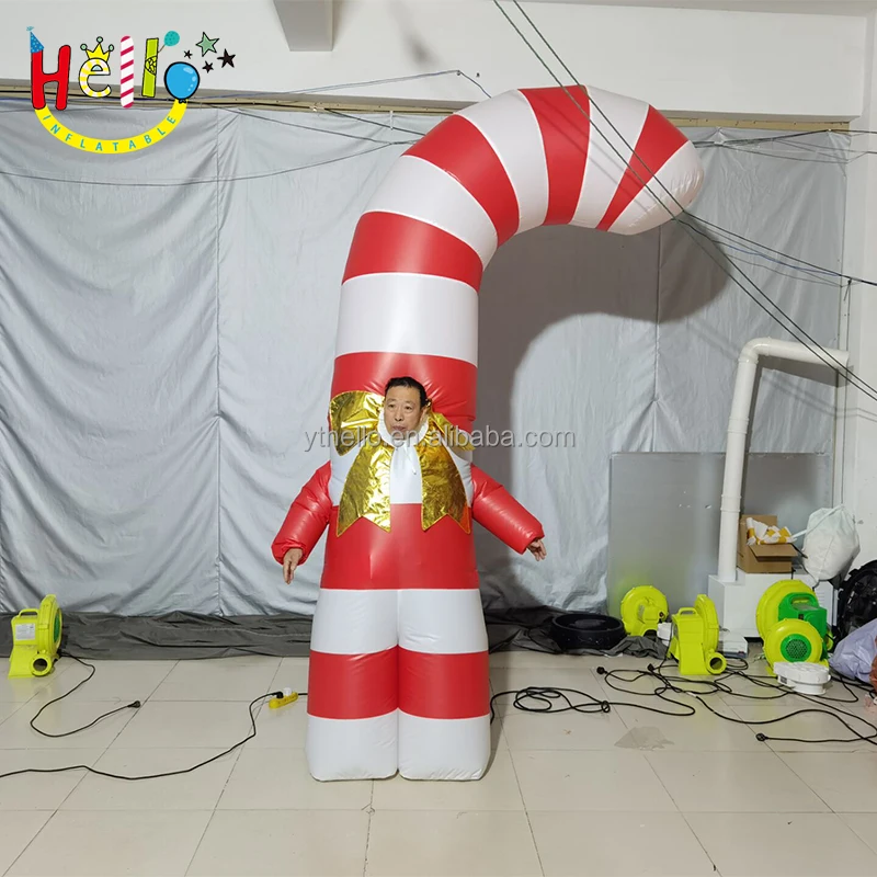 Factory Oem Inflatable Candy Cane Costume Inflatable Giant Christmas