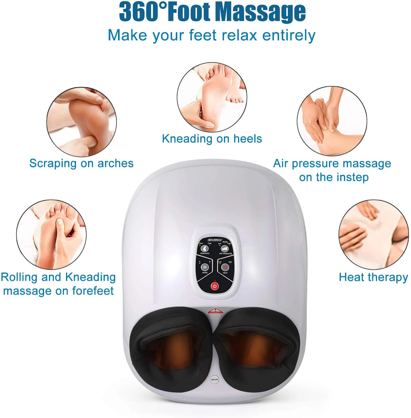 Foot Massager Machine - Deep Kneading, Shiatsu, Air Compression, and Heat  Therapy - China Foot, Massage