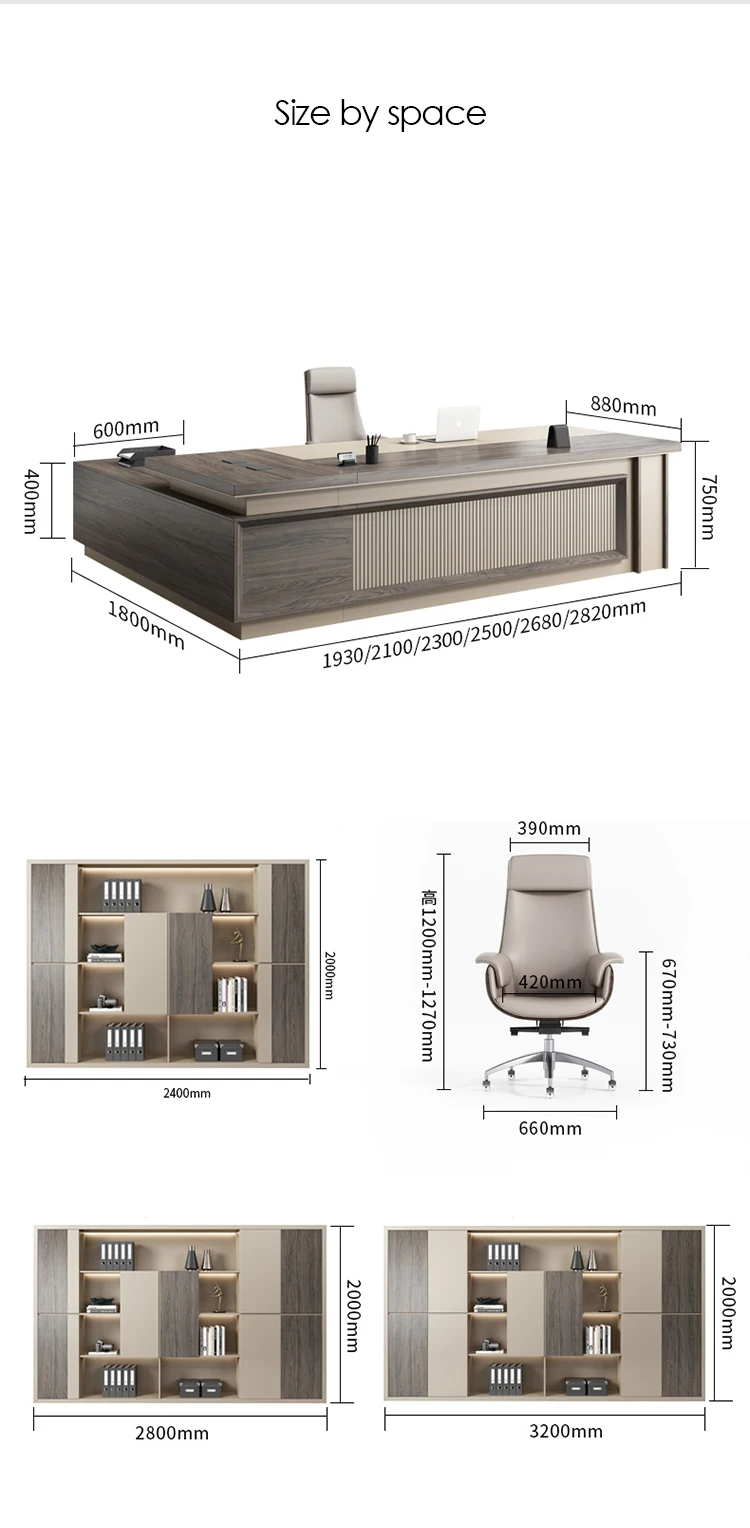 High End Luxury L Shape Ceo Boss Table MDF Wooden Executive Large Office Table Office Furniture Desk Table Office Desk Modern