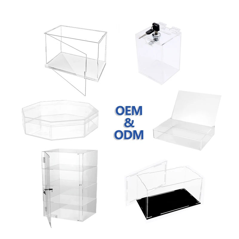 Factory Custom Large Small Acrylic Box Acrylic clear Boxes Display Big Acrylic Shoe Gift Candy Flower Storage Box