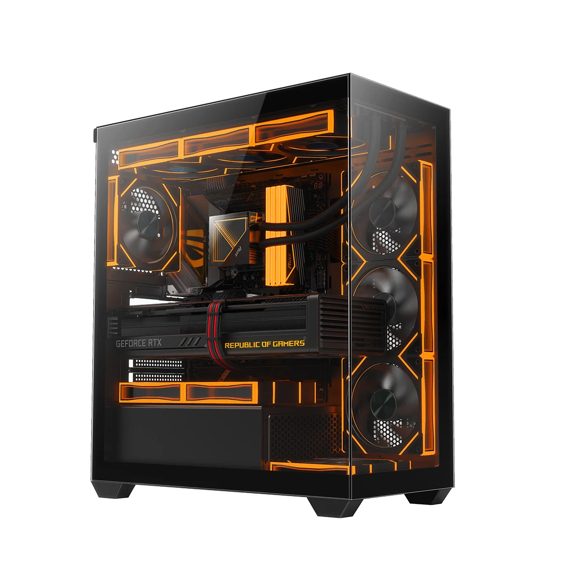 Ruix Carnival 360A - Compact Gaming PC Case with Tempered Glass
