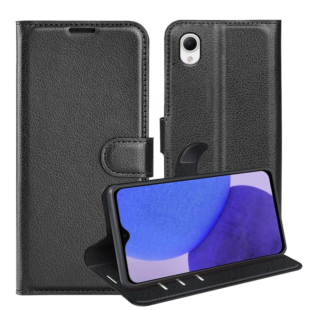For Samsung Galaxy A23e A23 M23 F23 5G Smartphone Lichi Pu Leather Flip Back Cover Case