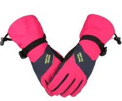 Оптовая продажа, Неоновые Теплые ветрозащитные и водонепроницаемые зимние лыжные перчатки для мужчин и женщин