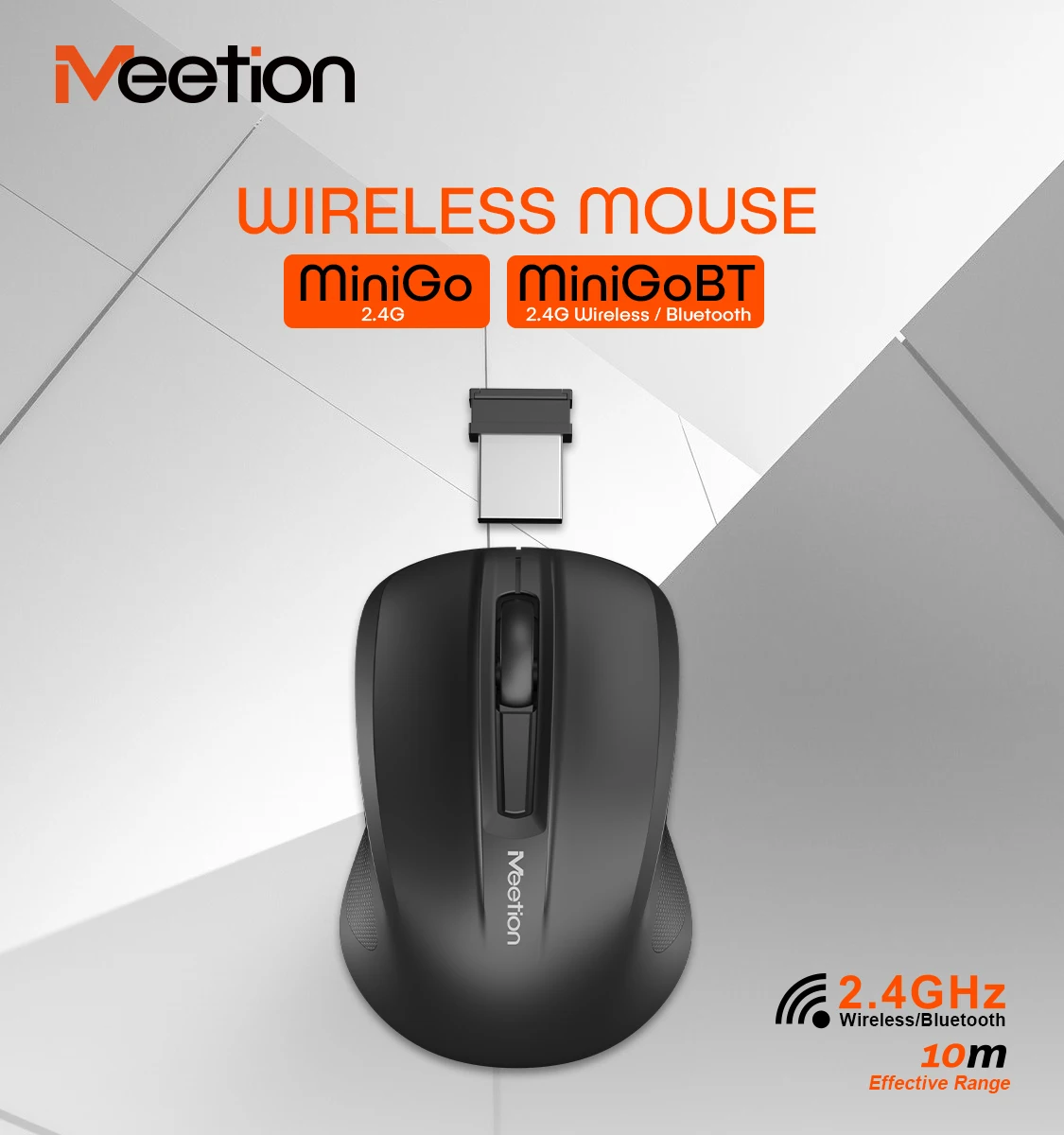 Meetion MiniGo Silent Wireless White Mouse