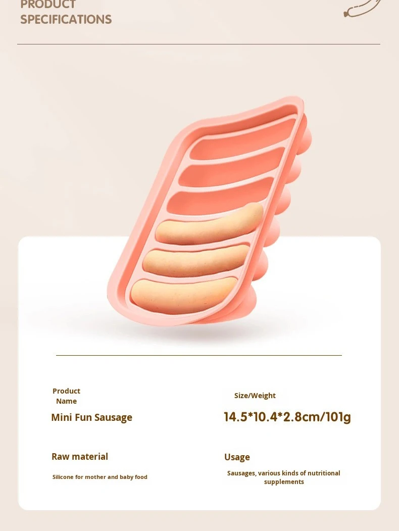 High Temperature Resistant Baby Sausage Mold Easy to Clean Square Silicone Complementary Food Mold details