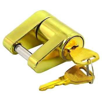 Brass CNC OEM Service Trailer Hitch Coupler Lock with 4 Keys Dia 1/4 Inch Span 3/4 Inch