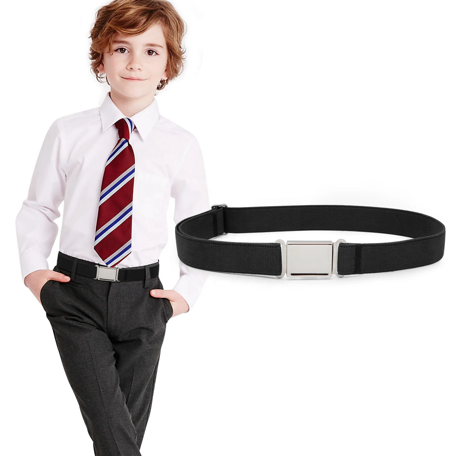 5 Pieces Kids Magnetic Belt Adjustable Fashion Belt with Magnetic Buckle for Boys and Gilrs 