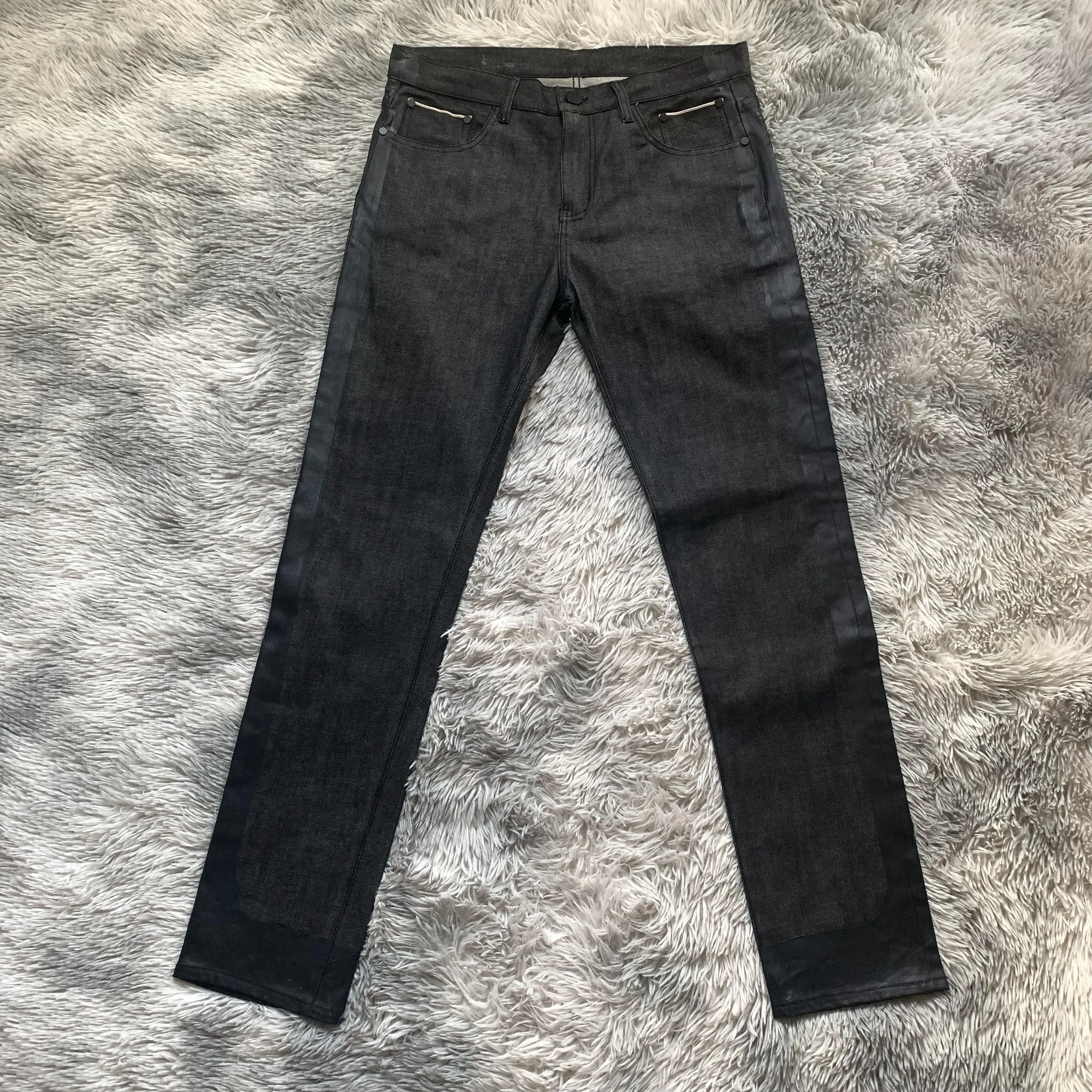 Blugi denim spălați cu cusătură exterioară, personalizați, streetwear hiphop, bărbați, seedge_voghion.com