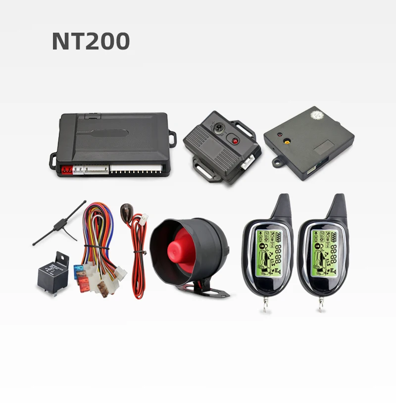 Car Alarms System 12V Two Way Security System Car Alarm With LCD Remote Ultrasonic Sensor Optional