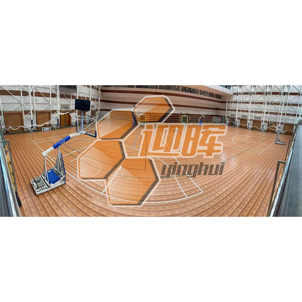 Indoor Interlock Woodgrain Basketball Flooring Plastic Wooden Basketball Sports Court Flooring