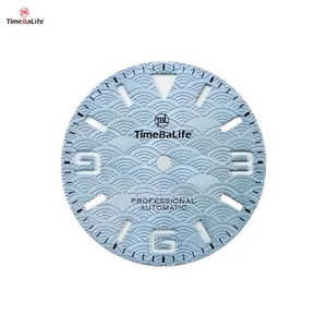 Personalized Embossed Watch Dial 3D Relief Wave Pattern with Luminous Numbers for Automatic Watches
