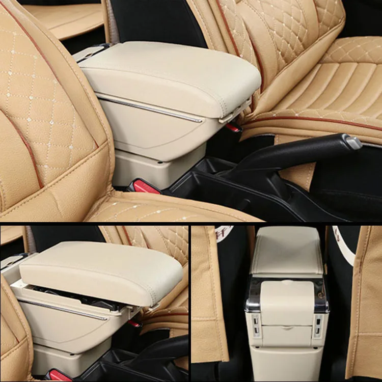 product car interior decoration leather car armrest box for chevrolet sail 3 armrest box central armrest box-5