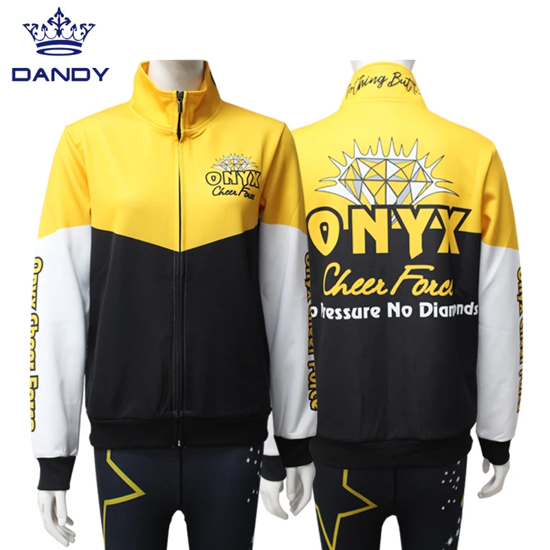 Custom Sublimation Dance Team Tracksuits Cheer Warm up Jacket Designs