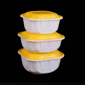 Disposable Rectangular PP Plastic Food Container Lid Heatable Eco-Friendly Accessory for Wedding Supermarket Restaurant Storage