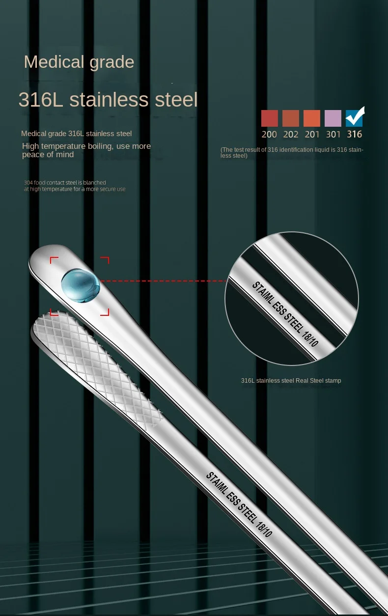 316L Stainless Steel Korean Style Kitchen Food Cooking Steak Buffet Tongs Small BBQ Metal Clip Anti-Scalding Barbecue Tool