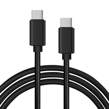Factory OEM logo nylon braided USB cable 0.2m 1m 2m 3A fast charging USB C to type c cable for type c mobile device charging