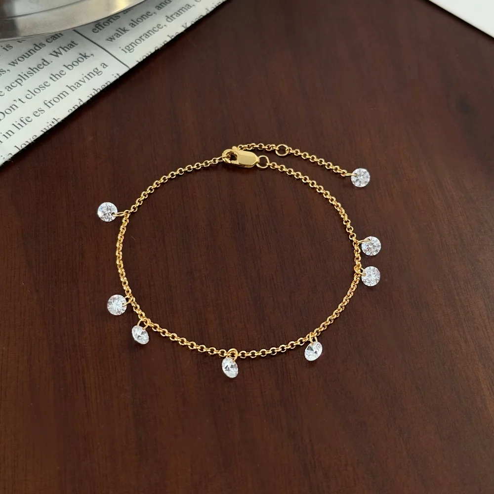 KAKODIY Charm Exquisite 925 Sterling Silver Oxidation Resistant Multiple 5A Cubic Zirconia Imitation Cubic Zirconia Pendant Chain Bracelet detail 7